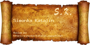Simonka Katalin névjegykártya